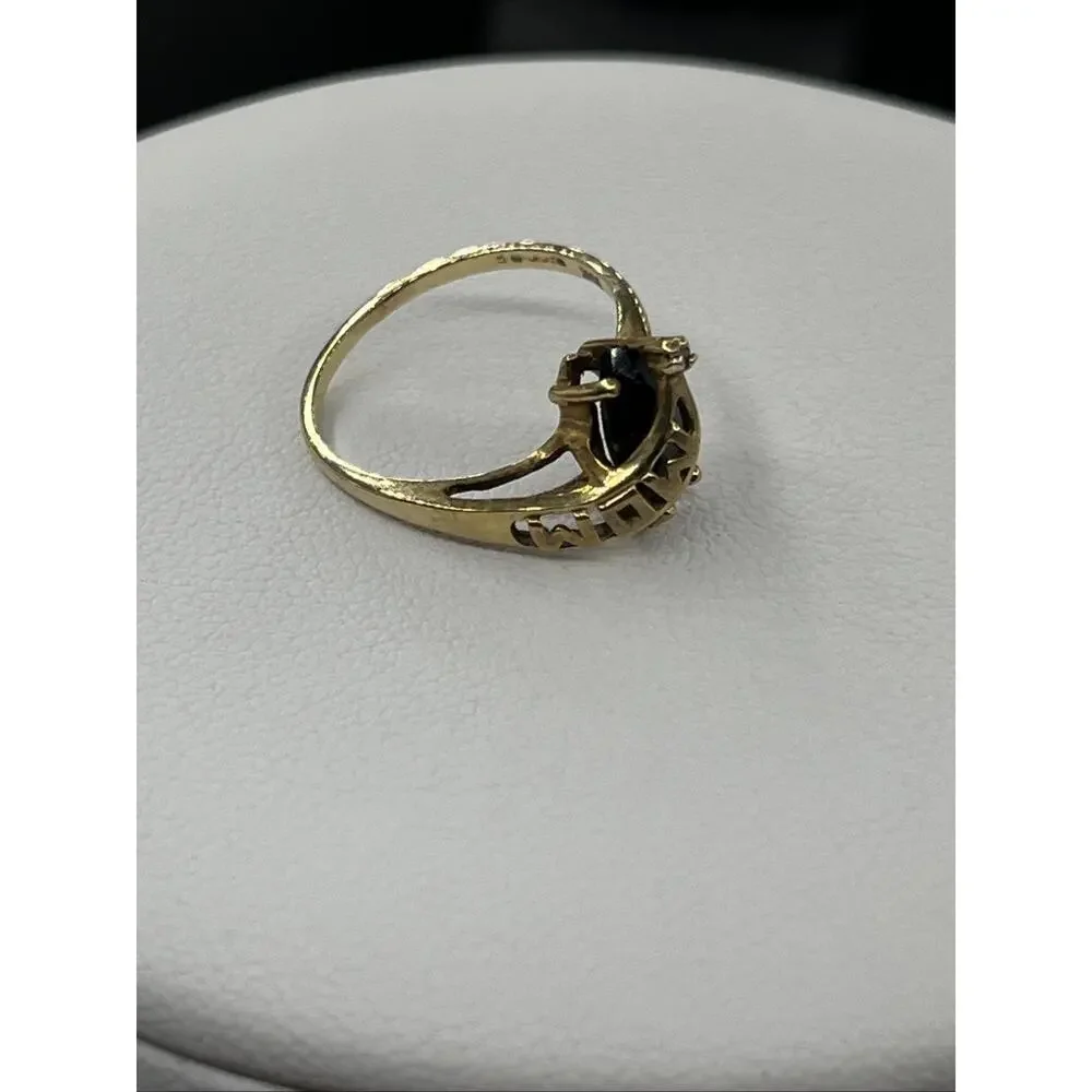 10K Yellow Gold Mom Ring Tourmaline Diamond Size 4.5 Mom Appreciation Gift Teste